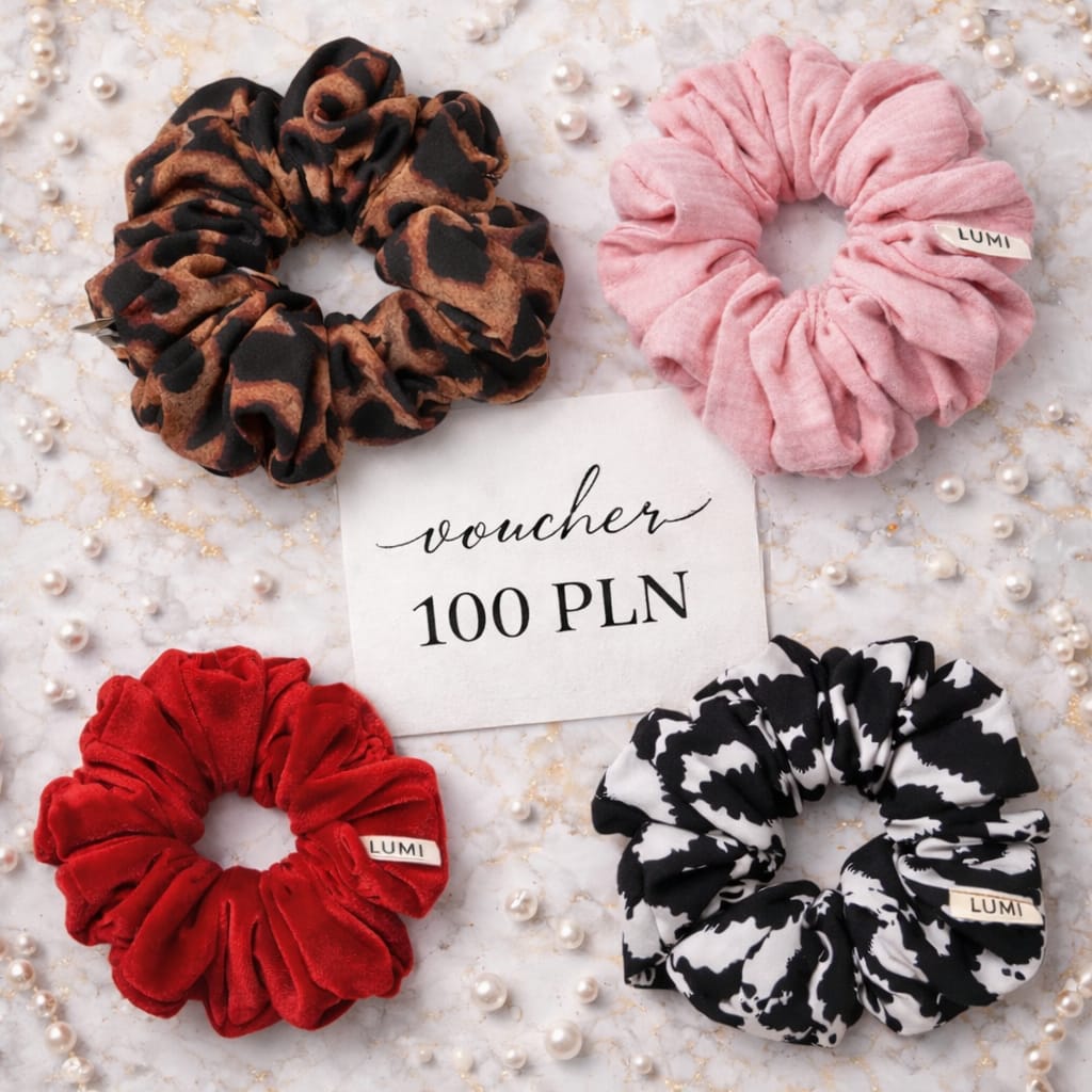 Gumki do włosów scrunchie handmade – voucher 100zł Lumi Studio